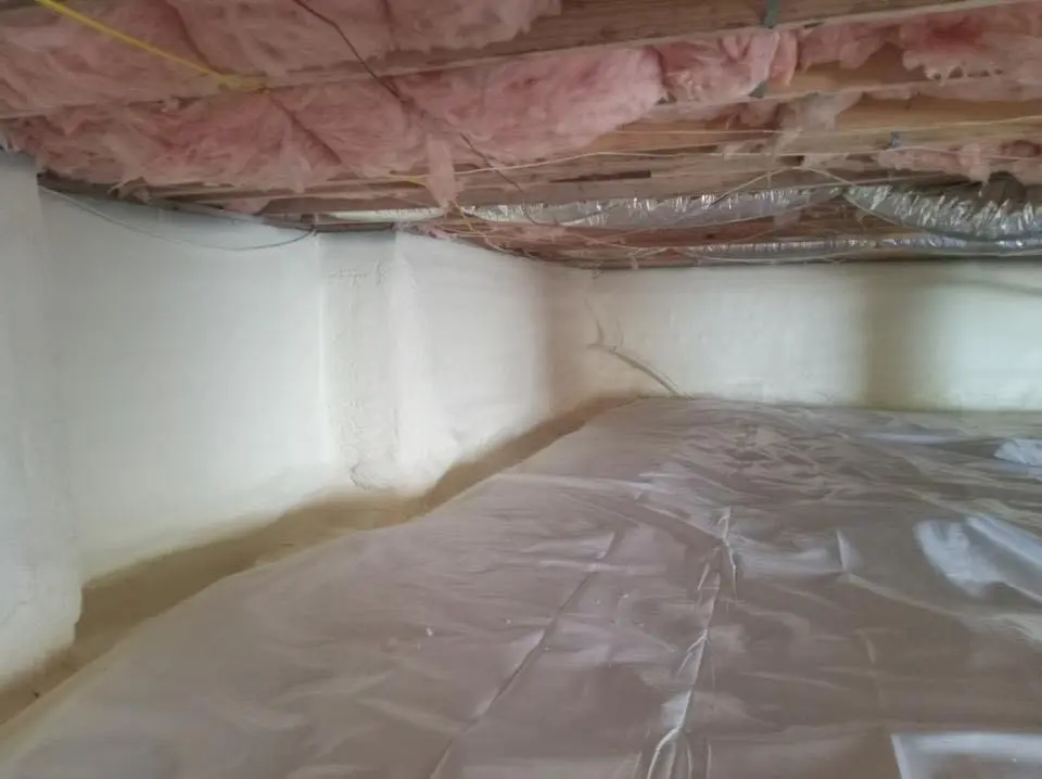 Crawl space encapsulation with closed-cell spray foam for Metal Roof Coating in Dover